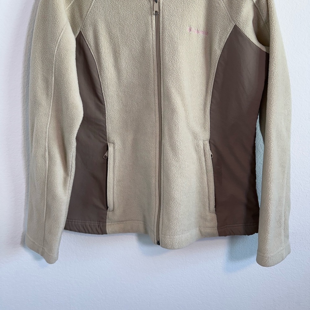 Columbia Women’s Beige Textured Zip Up‎ Jacket Size Large - Picture 3 of 11